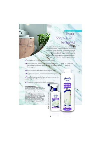 Ersağ  Banyo ve Wc Temizleyici 5 x 1 L