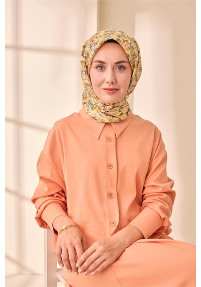 Silk Home Twill İpek Eşarp 11477-30 Butter Yellow, Pudra Pembe, Gül Kurusu, Çağla