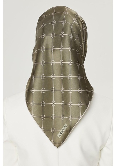 Armine İpek Eşarp Nostalji - 8555-07 Haki Twill Haki