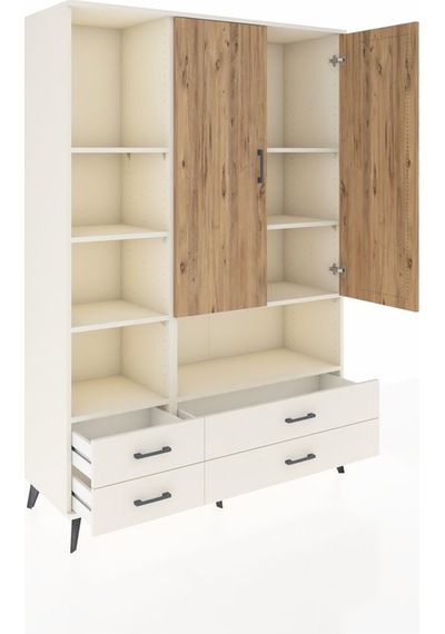 Hyperion Dolap 8 Raflı 4 Çekmeceli 2 Kapaklı 132x44x195 Aytaş... Aytaşı