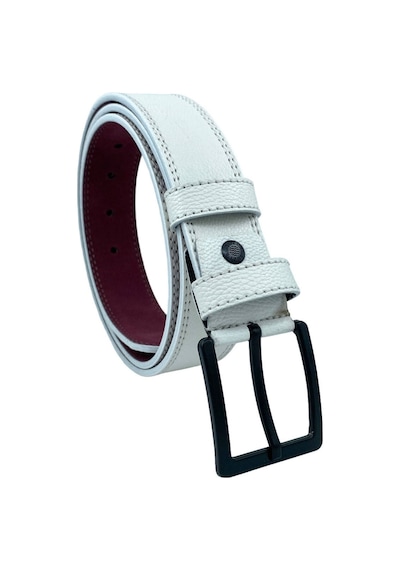 Süzer Deri 4 Cm. Spor Suni Deri Dikişli Model Kemer Beyaz Beyaz
