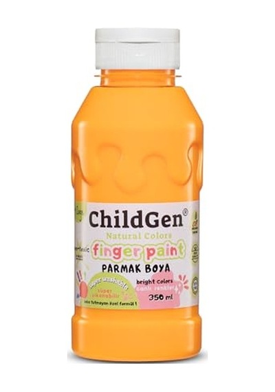 Yıkanabilir Parmak Boya 350 Ml Şişe - Turuncu