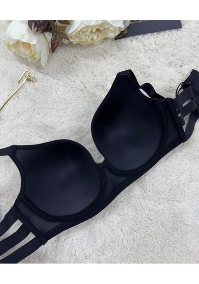 Le Jardin Marilyn Soft Cup Balenli Desteksiz Büyük Beden Sütyen - Siyah