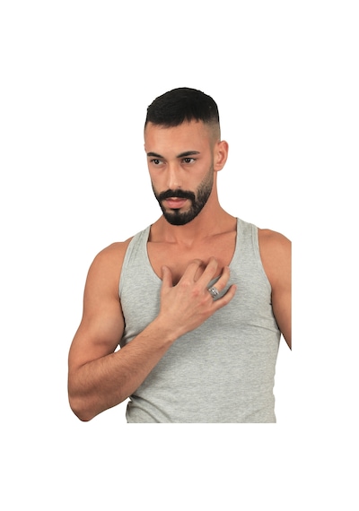 Erkek Antik Gümüş Kaplama Ayarlanabilir Osmanlı Motifli Telkari Görünümlü Yüzük Gümüş