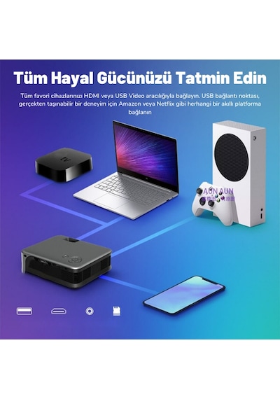 DailyLink Aun A30 Full Hd Wifi 1080 Destekli Mini Projeksiyon Cih