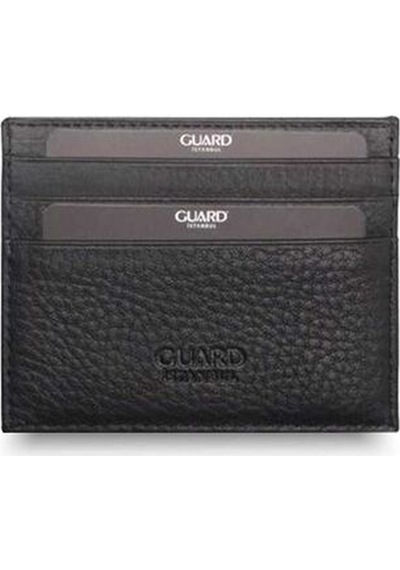 Guard Smart Mat Siyah Hakiki Deri Kartlık Erkek / Kadın P1092 Siyah