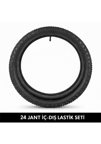 24 Jant Bisiklet İç Dış Lastik Seti - 24x1.95 Dış Lastik + İç Lastik Oto Kalın Sibop