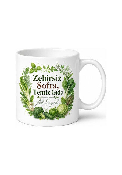 Sadece Organik Tüketenlere Zehirsiz Sofra Temiz Gıda Kupası Hediye Bardak Beyaz / Çok Renkli