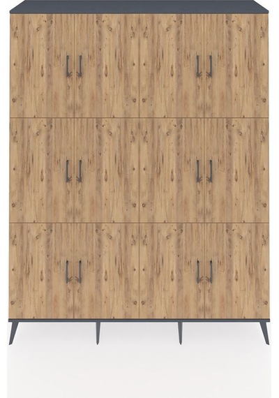 Hyperion Gardrop 10 Raflı 12 Kapaklı 176x44x221 Antrasit-çam Beyaz Hyperion Gardrop 10 Raflı 12 Kapaklı 176x44x221 Antrasit-çam Beyaz