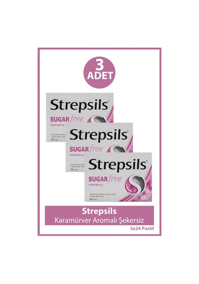 Strepsils Karamürver Aromalı Şekersiz 24 Pastil 3 Adet