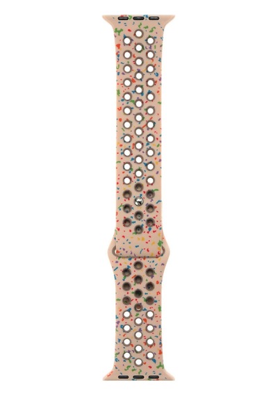 Apple Watch 7 45mm Uyumlu Kordon Silikon Strap Kayış Krd-02 - Krem - T29109