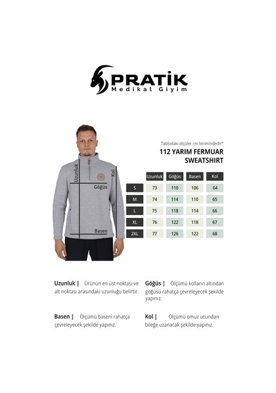 Gri 112 Acil Sağlık Kışlık Yarım Fermuar Balıkçı Yaka Sweatshirt Unisex Gri 112 Acil Sağlık Kışlık Yarım Fermuar Balıkçı Yaka Sweatshirt Unisex