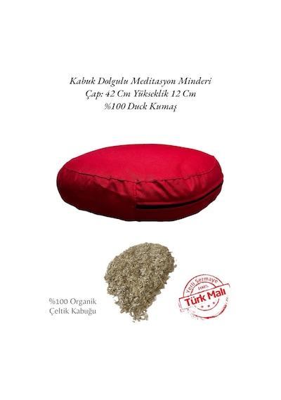 Remege Kabuk Dolgulu Duck Kumaş Meditasyon Minderi Kırmızı Krz1 Kırmızı
