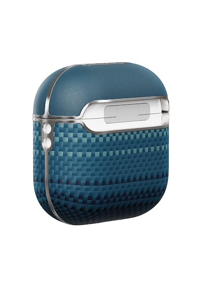 Apple Uyumlu AirPods Pro 2 Kılıf Aramid Fiber Pitaka Tactile Woven Sunset-moonrise Serisi Sunset Kapak Mavi