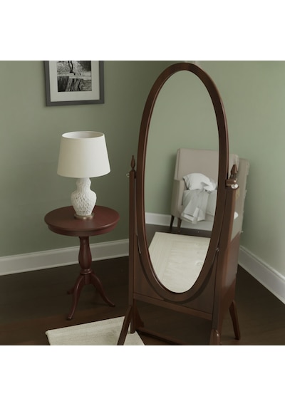 Rivoli Ayaklı Ahşap Oval Boy Aynası 58x165 Ceviz