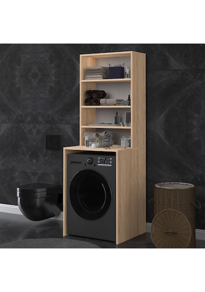 Asra Trend Çamaşır Makinesi Üstü Banyo Dolabı BD-04 %100 MDF 4 Katlı Organizer Raf Sonoma Meşe Asra Trend Çamaşır Makinesi Üstü Banyo Dolabı BD-04 %100 MDF 4 Katlı Organizer Raf Sonoma Meşe