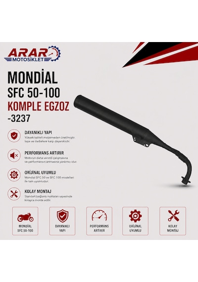 Mondial Sfc 50-100 Komple Egzoz -3237 SİYAH