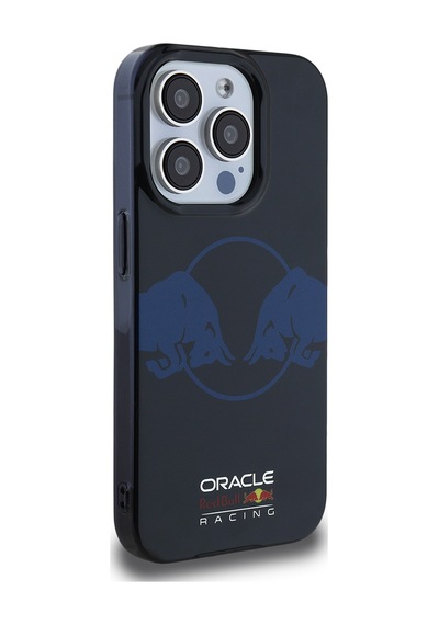 Apple Uyumlu iPhone 15 Pro Max Kılıf Redbull Lisanslı Magsafe Iml Çift Boğa Baskılı Sert Pc Kapak Lacivert