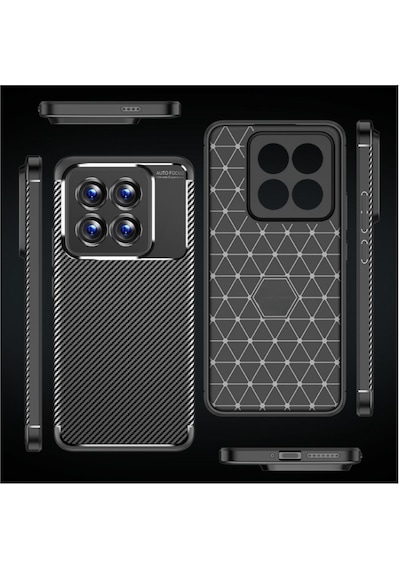 Xiaomi 15t Pro Uyumlu Silikon Kılıf Karbon Desenli Autofocus Tam Koruma Kapak - Lacivert Lacivert