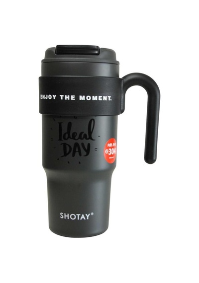 Shotay St-8917 Çift Kullanım Pipetli/rahat İçim Siyah 1000ml Çelik Matara Diğer