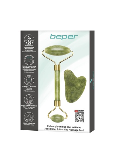 Beper C301abe101 Gua Sha Yeşim Taşında Jade Roller &amp Gua Sha Masaj Aleti, Yüz Ve Vücut Masaj, Rahatlatıcı, Mo
