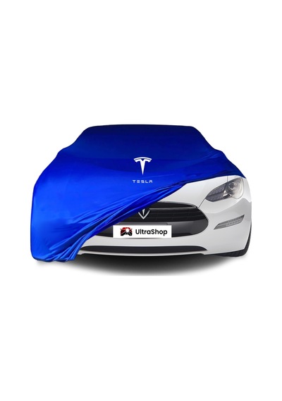 Tesla Model S 2016-2021 Araba Brandası Mavi Kumaş Penye Toz Geçirmez Oto Garaj Branda