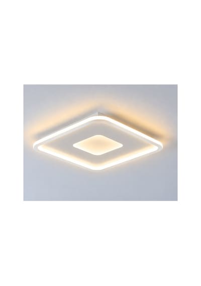 Beyaz 80x80cm İç İçe Kare 3000k Sarı Işık Led Avize