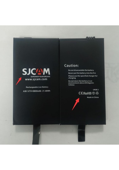 Sjcam A30 Uyumlu 5800mah Şarj Edilebilir Lityum Batarya