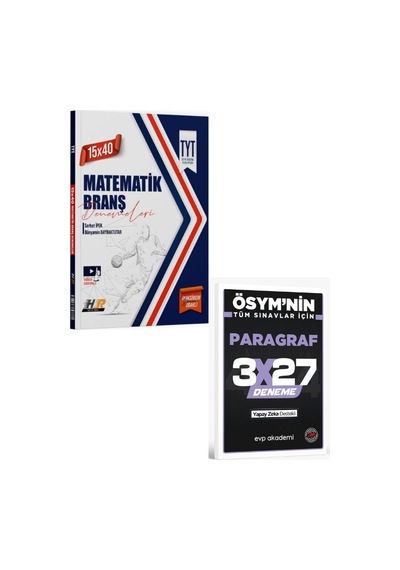 2027 Hız Ve Renk 2027 Tyt Matematik 15 X 40 Denemeleri+ Evp Akademi Paragraf