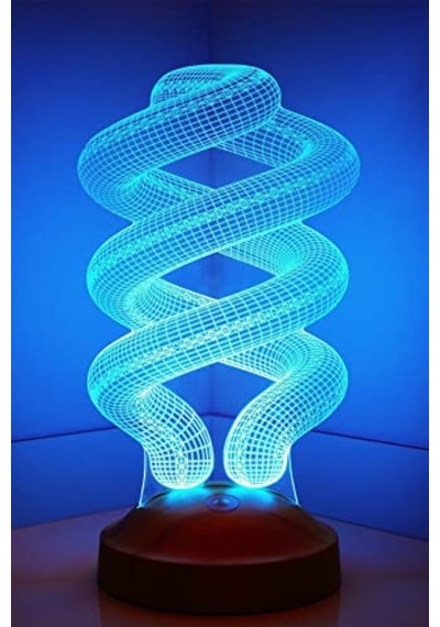 3 Boyutlu 3d Görünümlü Helezon Led Lamba Genel
