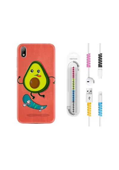 Huawei Y5 2019 Kılıf Kablo Koruyuculu Avokado Skate 1741