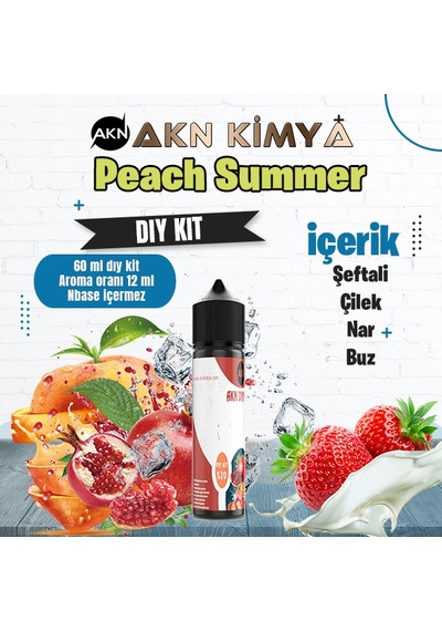 Peach Summer Dıy Kit Şeftali Çilek Nar Buz Gıda Aroması %20 Oranda Aroma İçerir Hazır Değildir 60 Ml