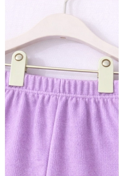 For My Baby Fitilli Kumaş 2 Li Kız Bebek Takım Şortlu Yazlık Mor