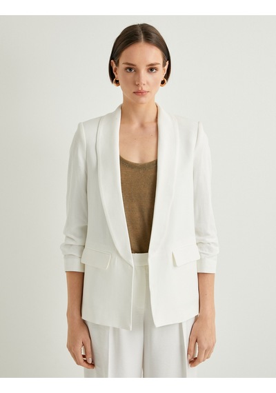 Koton Blazer Ceket Drapeli Kollu Cepli Viskon Keten Karışımlı Standart Kesim Kırık Beyaz 4sak50131pw Ekru Koton Blazer Ceket Drapeli Kollu Cepli Viskon Keten Karışımlı Standart Kesim Kırık Beyaz 4sak50131pw Ekru