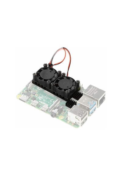 Raspberry Dual Fan Set Pi 4 3 B B+ 2 Adet 9mm Alüminyum Blok Çift Soğutma Fanı Isı Emici Dağıtıcı