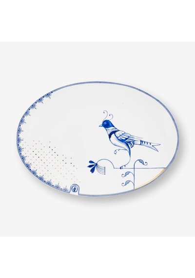 Beyaz Porselen Servis Tabağı 30x21,5 Cm