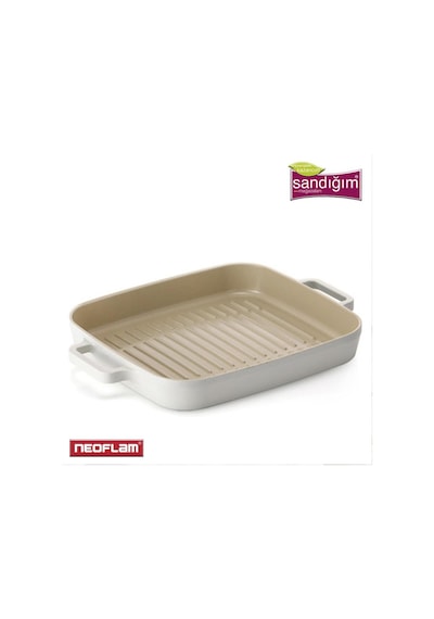 Neoflam Fika Alüminyum Döküm Dikdörtgen Izgara Grill Tava 28 CM M
