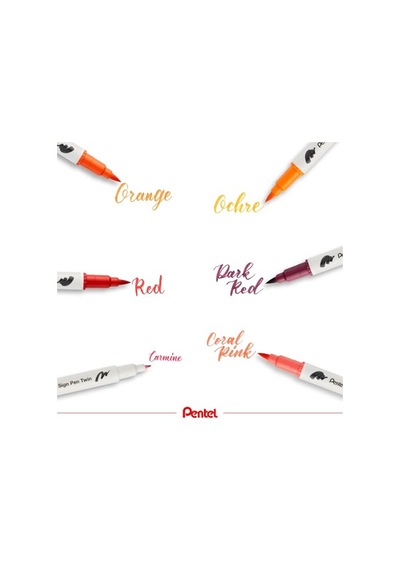 Brush Sing Pen Twin Çift Taraflı Fırça Uçlu Kalem Ochre