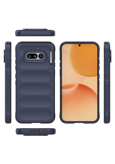 Nothing Phone 4a Kılıf Kamera Korumalı Darbe Emici Esnek Tpu Oyuklu Arka Yüzey Tasarımlı Pürüzsüz Silikon Lacivert