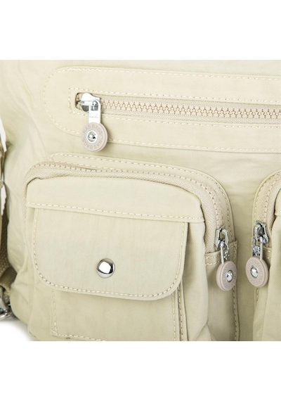Nas Bag Unisex Zararlı Kimyasal İçermeyen Su İtici Özelliğe Sahip Omuz Ve Sırt Çantası Dönüştürülebilir Tasarım Bej