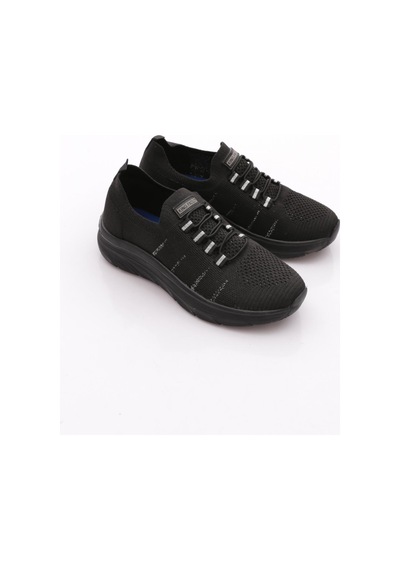 King Paolo H5181 Kadın Runner Krakers Keten Spor Ayakkabı Siyah