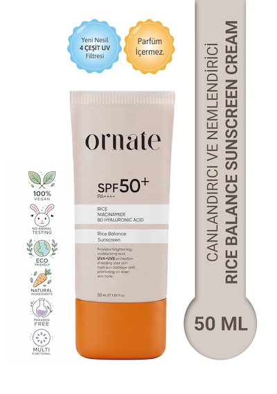 Ton Eşitleyici, Leke Karşıtı, Nemlendirici Ve Canlandırıcı Pirinç Özlü Spf50+ Güneş Kremi 50 Ml