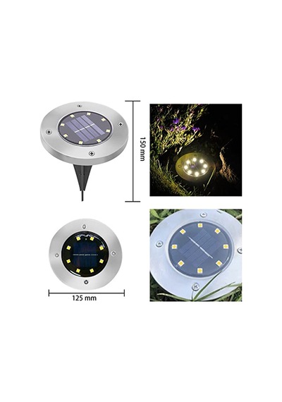 Ayrex Jsdoin Solar Lights Dış Mekan Bahçe Tavan Lambası, Güneş Enerjisiyle Çalışan 8 Led, Peyzaj, Yürüme Yolu