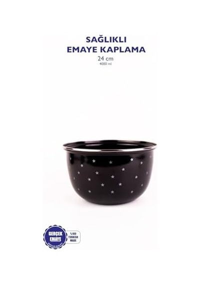 Star Emaye Yıldız Desenli Karıştırma Kabı 24cm - 4lt Ocakta-fırında Kullanılabilir