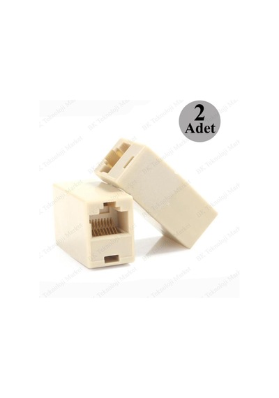 Rj45 Cat5/Cat6 Ağ Kablosu Birleştirici Uzatma Ara Aparatı - 2 Ad.