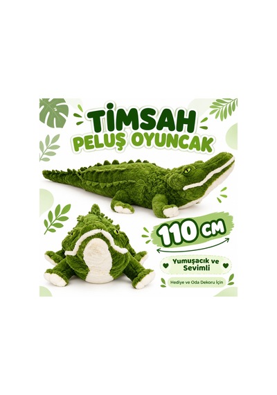 Timsah Peluş 110 Cm Yeşil