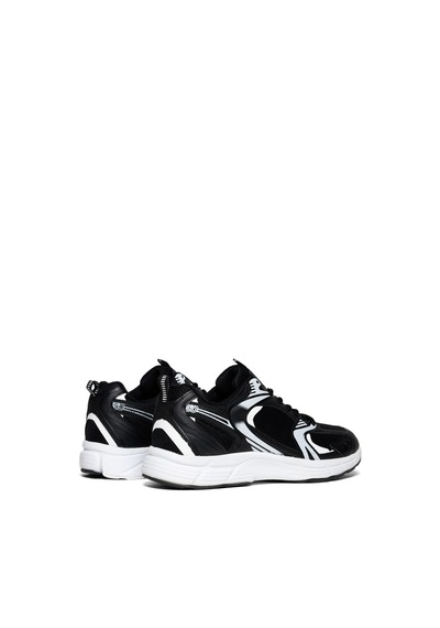 Tonny Black Unisex Siyah Faylon Taban Bağcıklı Spor Ayakkabı Siyah