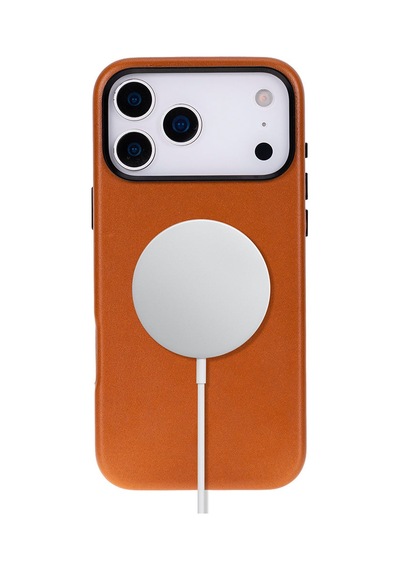 Bloomcase Premium Mono Urban Tan Apple iPhone Uyumlu 17 Pro Max/ 18 Pro Max 6.9" Hakiki Deri Magsafe Kılıf Taba