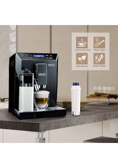 4 Adet Dls C002 Kahve Makinesi İçin Aktifleştirilmiş Karbon Su Filtresi, Ecam, Esam, Etam, Bco Serisi İle Uyumlu