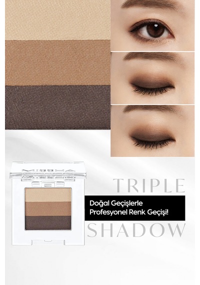 Yumuşak Dokulu, Dökülme Yapmayan 3 Renkli Göz Farı Triple Shadow No.7 Sand Wave 7
